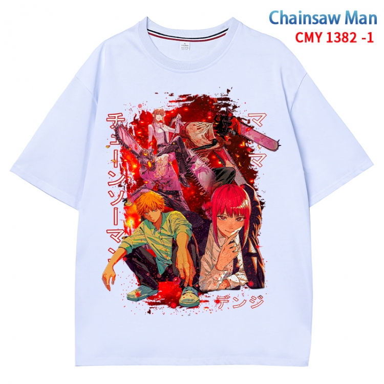 Chainsaw man Anime Surrounding New Pure Cotton T-shirt from S to 4XL CMY 1382 1