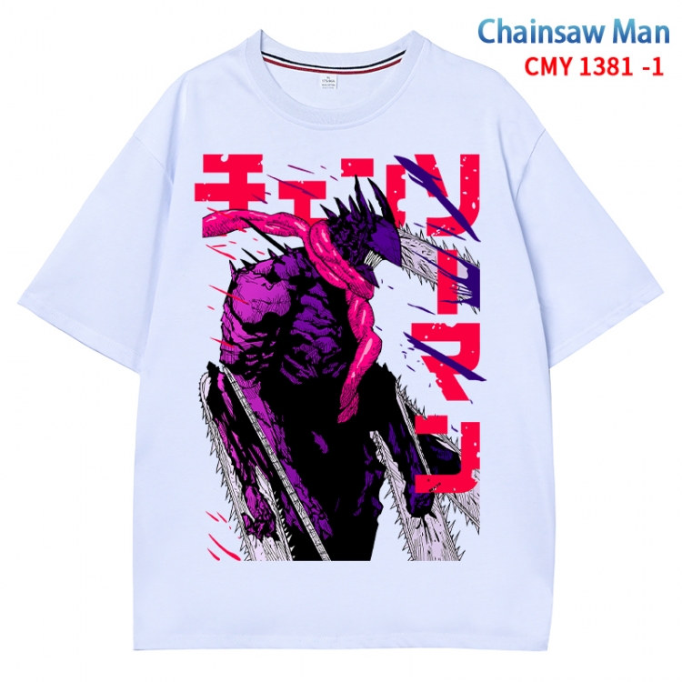 Chainsaw man Anime Surrounding New Pure Cotton T-shirt from S to 4XL CMY 1381 1