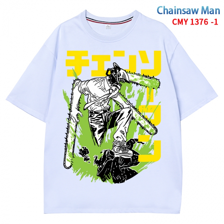 Chainsaw man Anime Surrounding New Pure Cotton T-shirt from S to 4XL CMY 1376 1