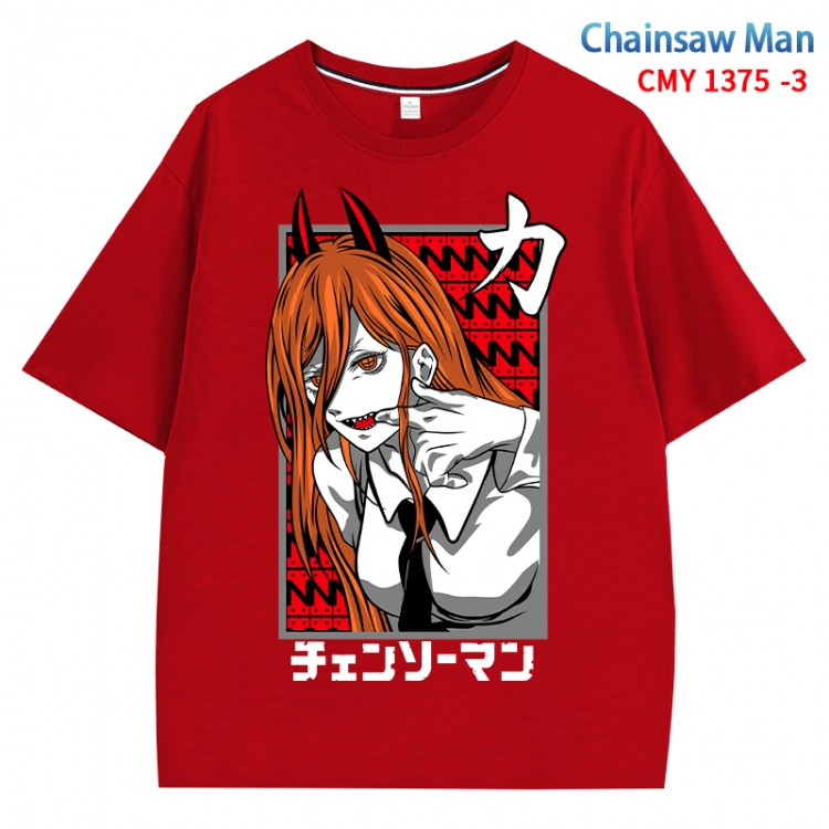 Chainsaw man Anime Surrounding New Pure Cotton T-shirt from S to 4XL  CMY 1375 3