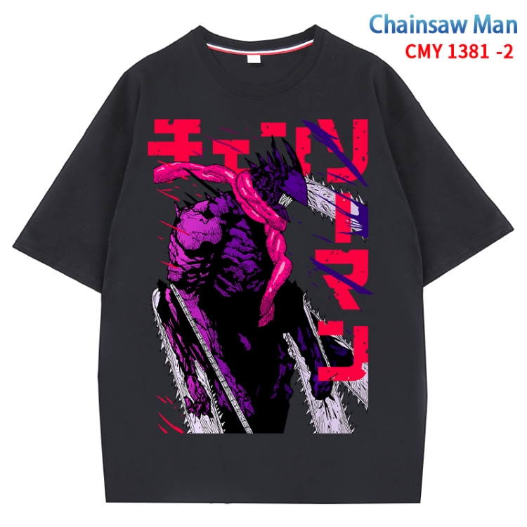 Chainsaw man Anime Surrounding New Pure Cotton T-shirt from S to 4XL  CMY 1381 2