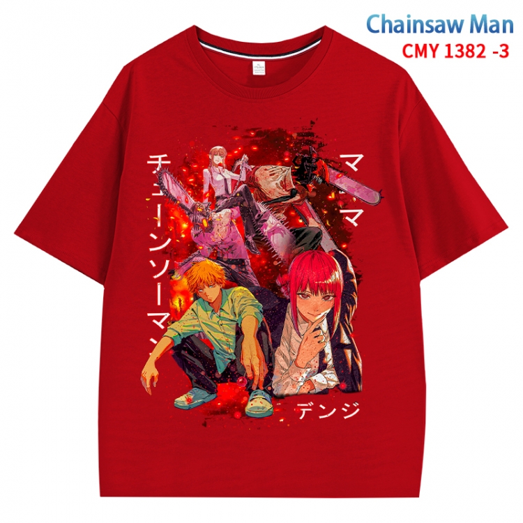 Chainsaw man Anime Surrounding New Pure Cotton T-shirt from S to 4XL CMY 1382 3