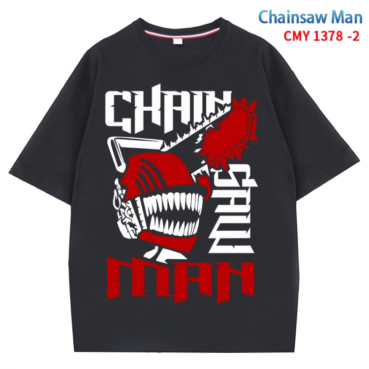 Chainsaw man Anime Surrounding New Pure Cotton T-shirt from S to 4XL CMY 1378 2