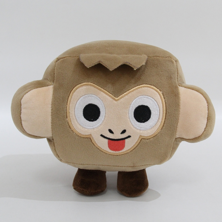 Pet Simulator X Monkey Plush  Brain Game Donut Elastic Cloth Down Cotton Plush Doll Toys 14x14x15cm