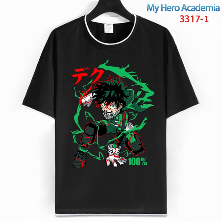 My Hero Academia Cotton crew neck black and white trim short-sleeved T-shirt from S to 4XL  HM-3317-1