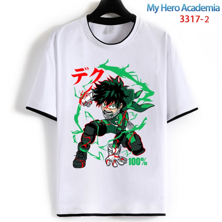 My Hero Academia Cotton crew neck black and white trim short-sleeved T-shirt from S to 4XL HM-3317-2