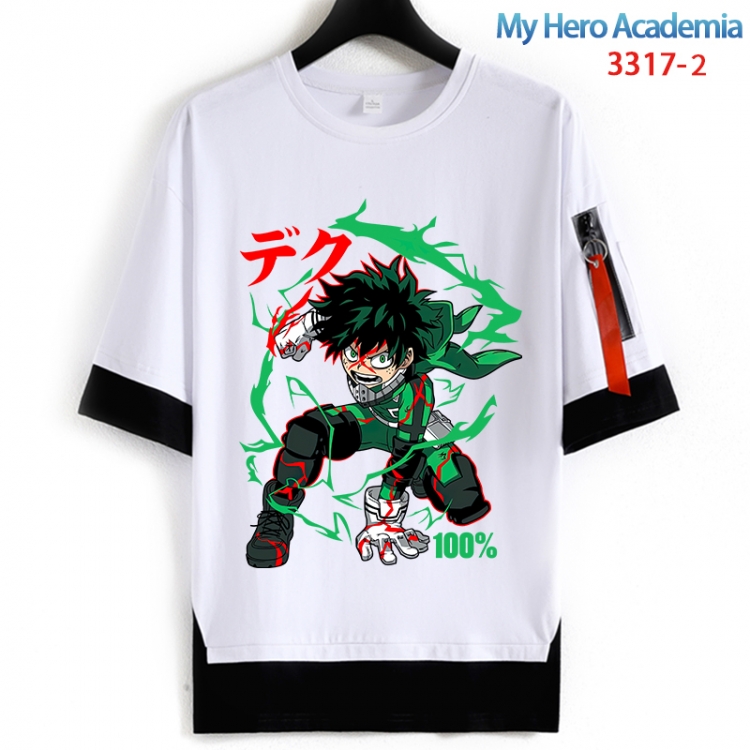My Hero Academia Cotton Crew Neck Fake Two-Piece Short Sleeve T-Shirt from S to 4XL  HM-3317-2