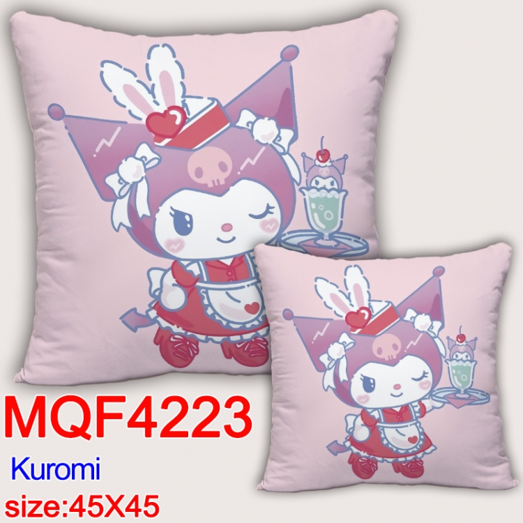 Kuromi  Anime square full-color pillow cushion 45X45CM NO FILLING  MQF-4223
