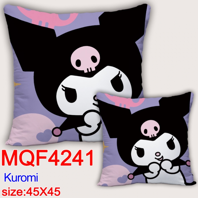 Kuromi  Anime square full-color pillow cushion 45X45CM NO FILLING MQF-4241