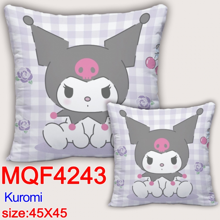Kuromi  Anime square full-color pillow cushion 45X45CM NO FILLING  MQF-4243