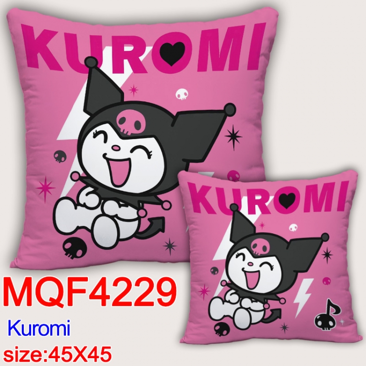 Kuromi  Anime square full-color pillow cushion 45X45CM NO FILLING  MQF-4229