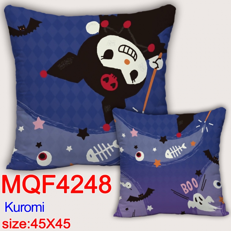 Kuromi  Anime square full-color pillow cushion 45X45CM NO FILLING  MQF-4248