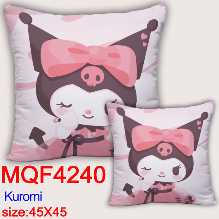 Kuromi  Anime square full-color pillow cushion 45X45CM NO FILLING MQF-4240