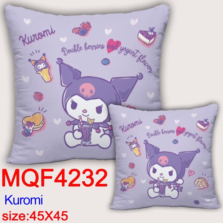 Kuromi  Anime square full-color pillow cushion 45X45CM NO FILLING MQF-4232