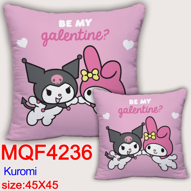 Kuromi  Anime square full-color pillow cushion 45X45CM NO FILLING  MQF-4236