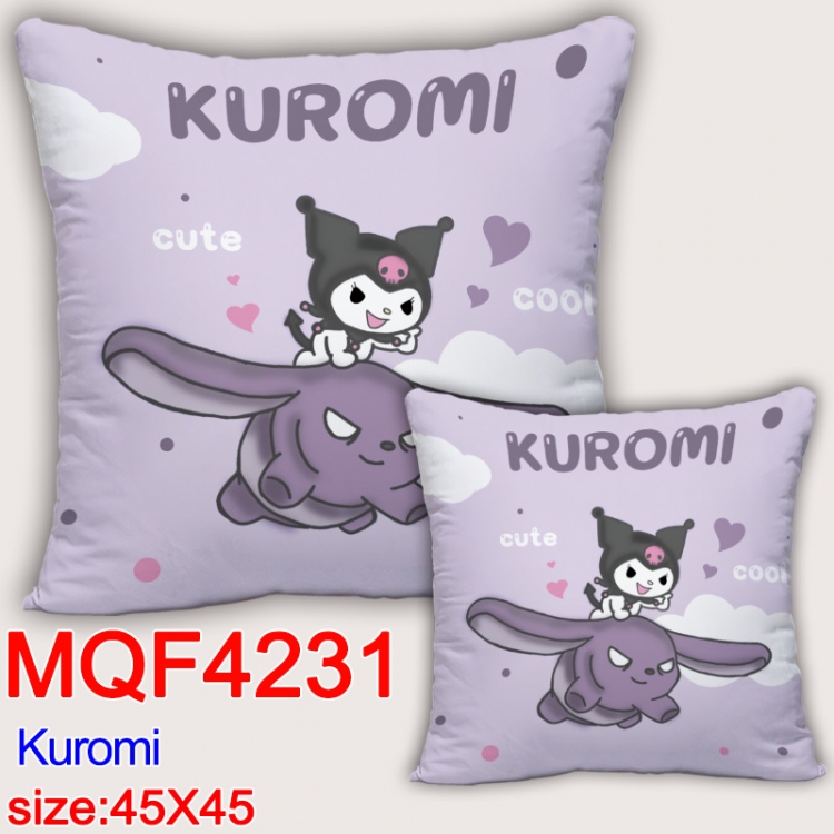Kuromi  Anime square full-color pillow cushion 45X45CM NO FILLING  MQF-4231