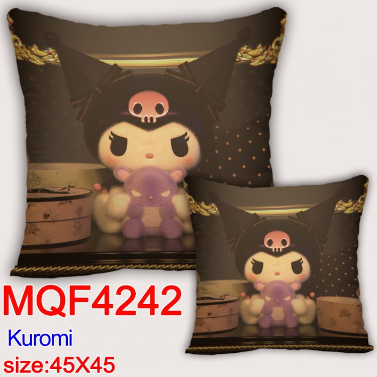Kuromi  Anime square full-color pillow cushion 45X45CM NO FILLING  MQF-4242