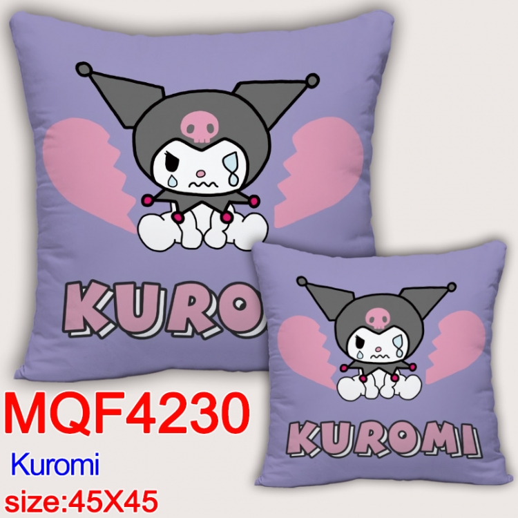 Kuromi  Anime square full-color pillow cushion 45X45CM NO FILLING  MQF-4230