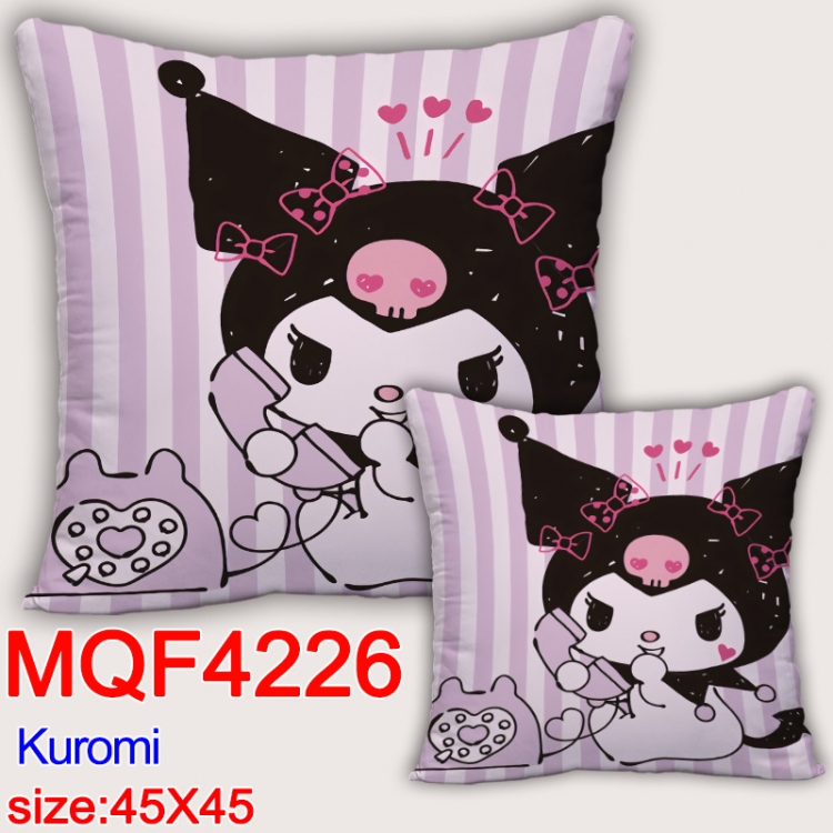 Kuromi  Anime square full-color pillow cushion 45X45CM NO FILLING  MQF-4226