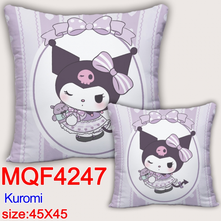 Kuromi  Anime square full-color pillow cushion 45X45CM NO FILLING MQF-4247