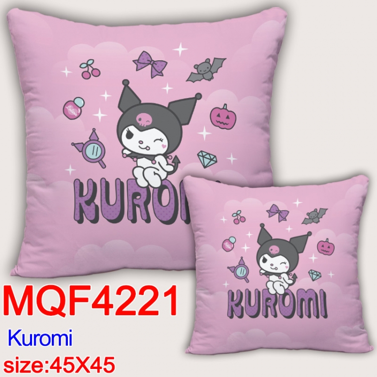 Kuromi  Anime square full-color pillow cushion 45X45CM NO FILLING  MQF-4221