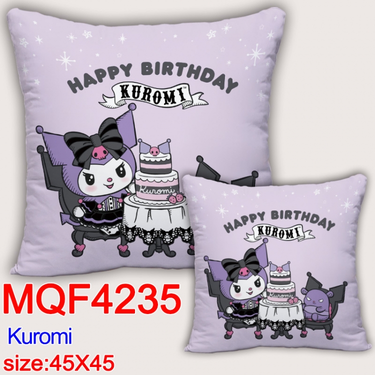 Kuromi  Anime square full-color pillow cushion 45X45CM NO FILLING  MQF-4235