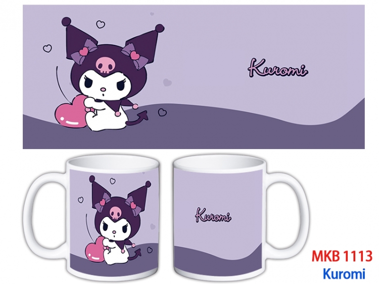 Kuromi Anime color printing ceramic mug cup price for 5 pcs MKB-1113