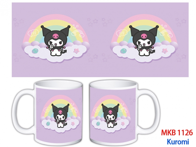 Kuromi Anime color printing ceramic mug cup price for 5 pcs MKB-1126