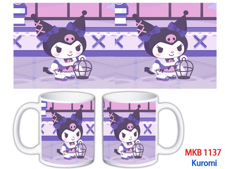 Kuromi Anime color printing ceramic mug cup price for 5 pcs MKB-1137