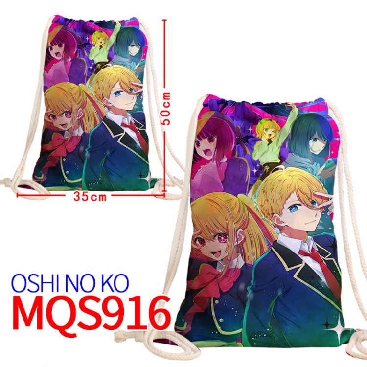 Oshi no ko Canvas drawstring pocket backpack 50x35cm  MQS-916