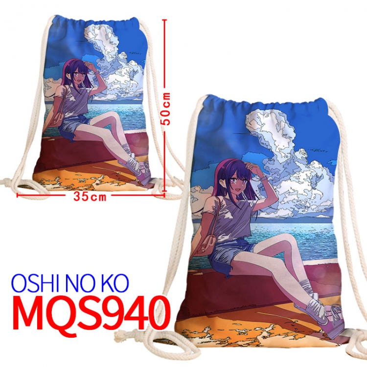 Oshi no ko Canvas drawstring pocket backpack 50x35cm MQS-940