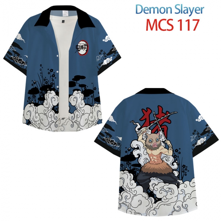 Demon Slayer Kimets Anime peripheral full color short-sleeved shirt from XS to 4XL MCS 117