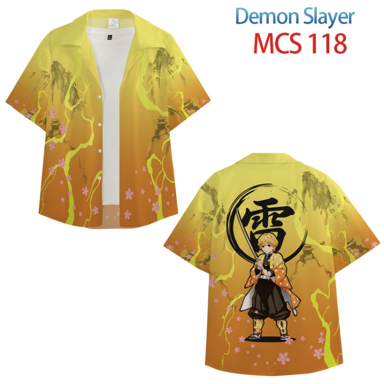 Demon Slayer Kimets Anime peripheral full color short-sleeved shirt from XS to 4XL MCS 118