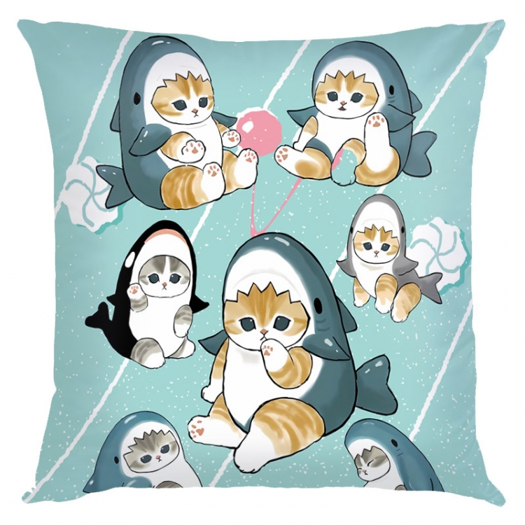 SharkCat Anime square full-color pillow cushion 45X45CM NO FILLING  S4-7