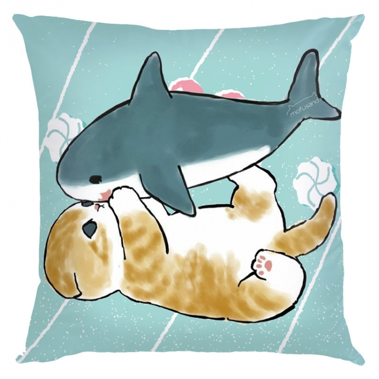 SharkCat Anime square full-color pillow cushion 45X45CM NO FILLING S4-19