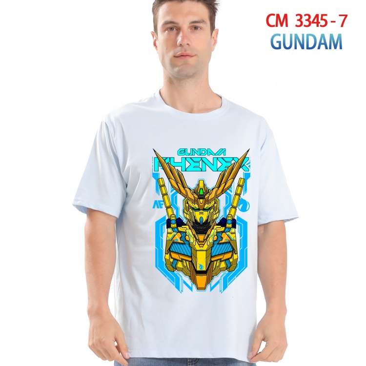Gundam Printed short-sleeved cotton T-shirt from S to 4XL 3345-7