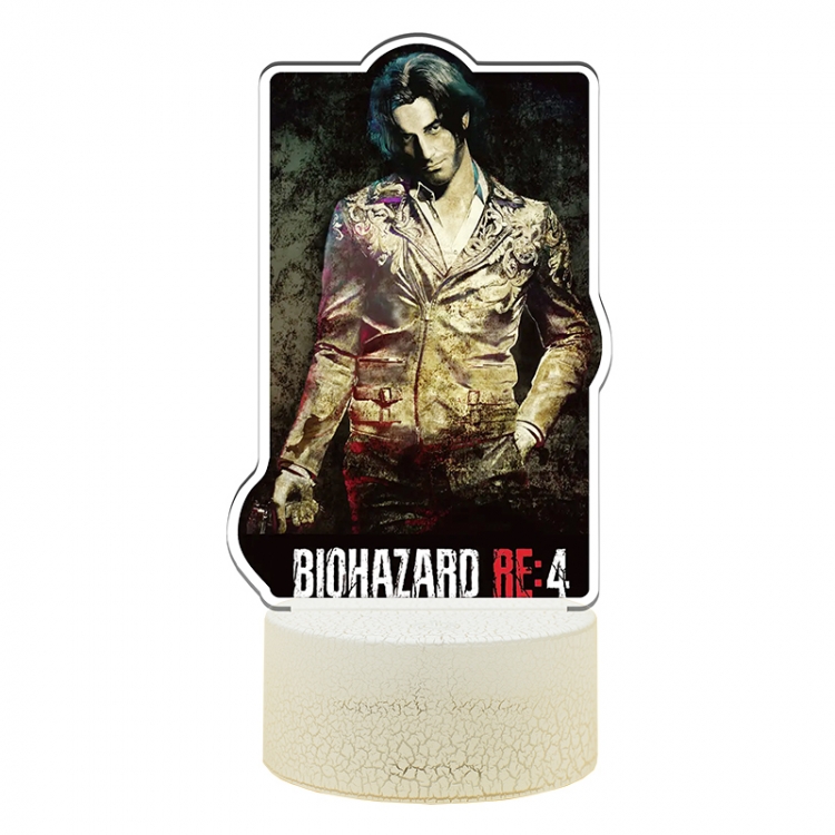 Resident Evil Acrylic Night Light 16 Color-changing USB Interface Box Set 19X7X4CM white base