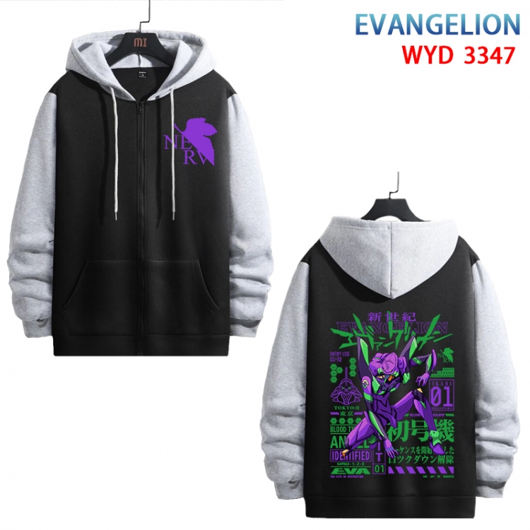 EVA Anime cotton zipper patch pocket sweater from S to 3XL WYD-3347-3