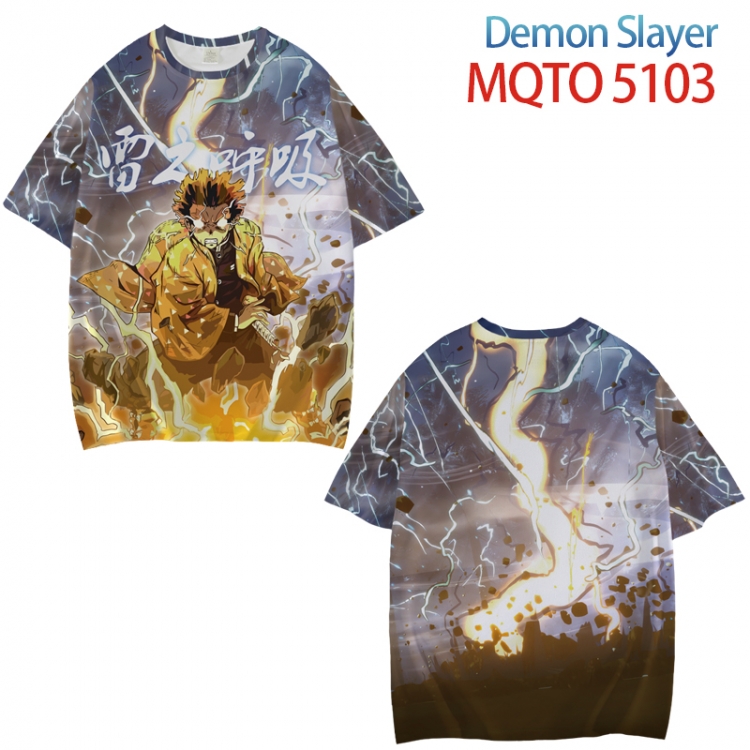 Demon Slayer Kimets Full color printed short sleeve T-shirt from XXS to 4XL MQTO 5103