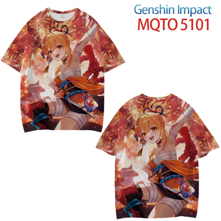 Genshin Impact Full color printed short sleeve T-shirt from XXS to 4XL MQTO 5101