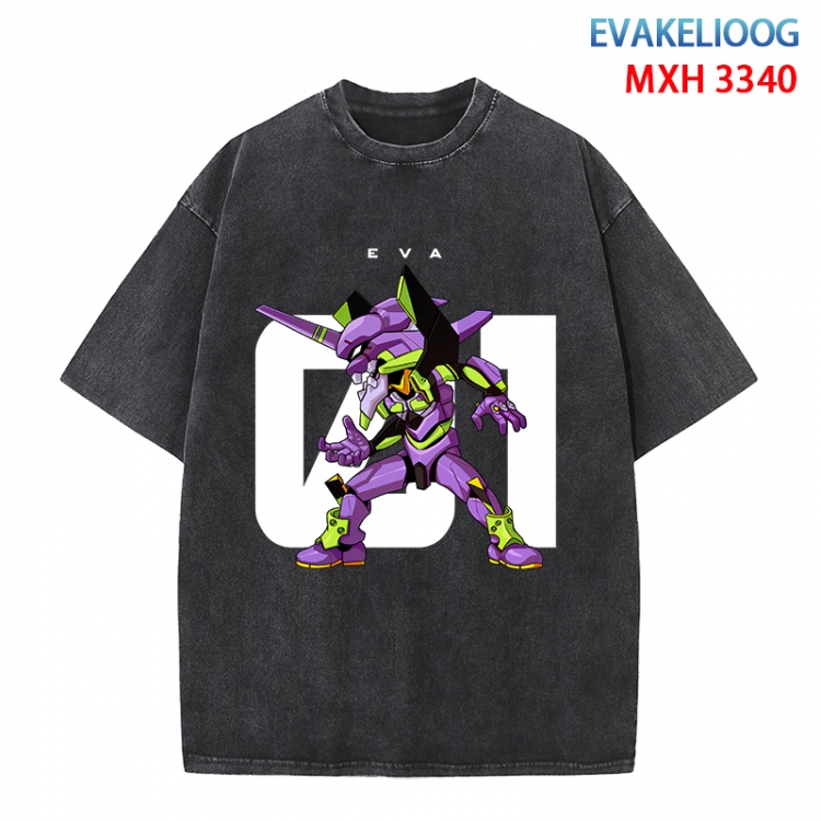 EVA Anime peripheral pure cotton washed and worn T-shirt from S to 4XL  MXH-3340