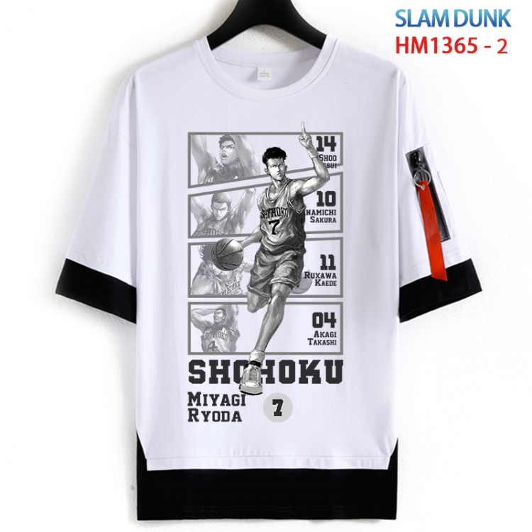 Slam Dunk Cotton Crew Neck Fake Two-Piece Short Sleeve T-Shirt from S to 4XL  HM 1365 2