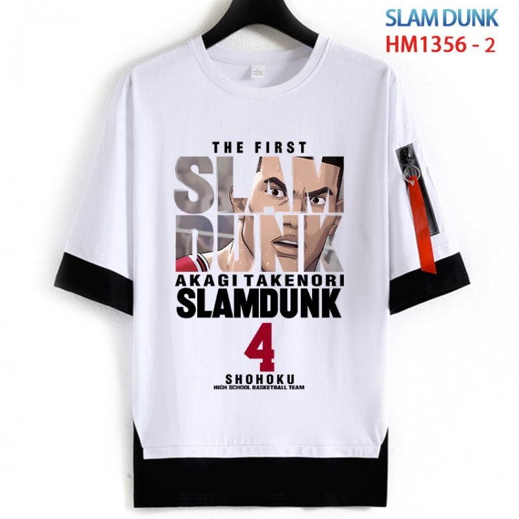 Slam Dunk Cotton Crew Neck Fake Two-Piece Short Sleeve T-Shirt from S to 4XL  HM 1356 2