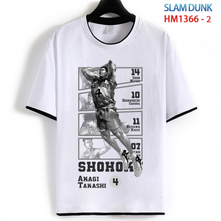 Slam Dunk Cotton crew neck black and white trim short-sleeved T-shirt from S to 4XL  HM 1366 2