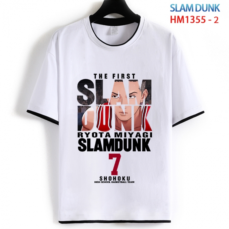Slam Dunk Cotton crew neck black and white trim short-sleeved T-shirt from S to 4XL  HM 1355 2