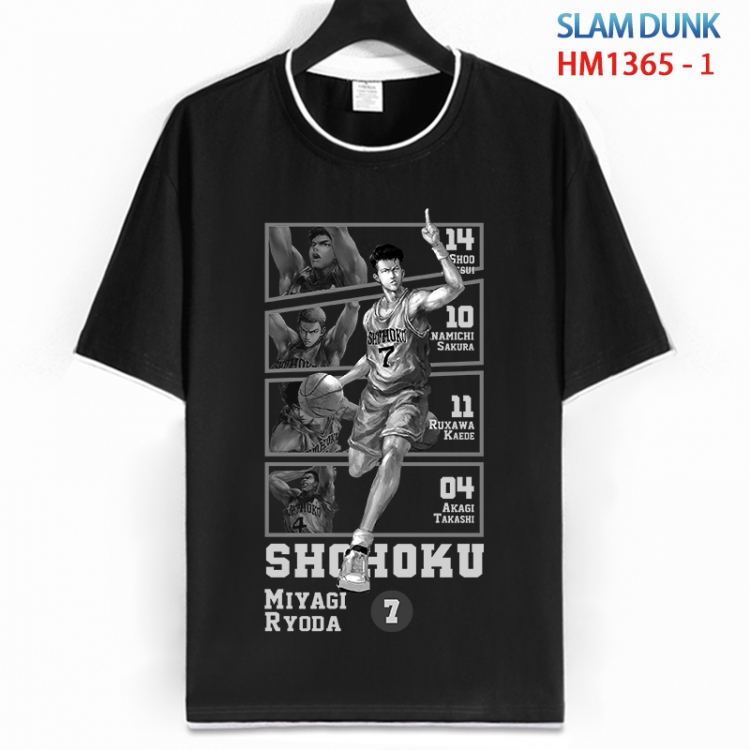 Slam Dunk Cotton crew neck black and white trim short-sleeved T-shirt from S to 4XL  HM 1365 1