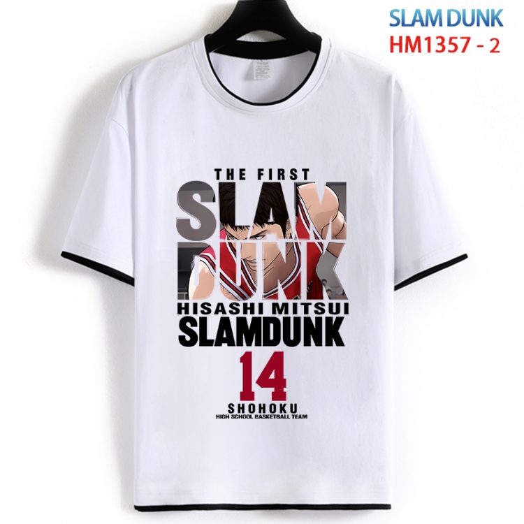 Slam Dunk Cotton crew neck black and white trim short-sleeved T-shirt from S to 4XL HM 1357 2
