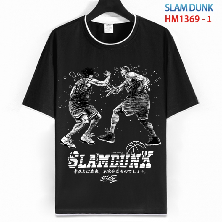 Slam Dunk Cotton crew neck black and white trim short-sleeved T-shirt from S to 4XL HM 1369 1