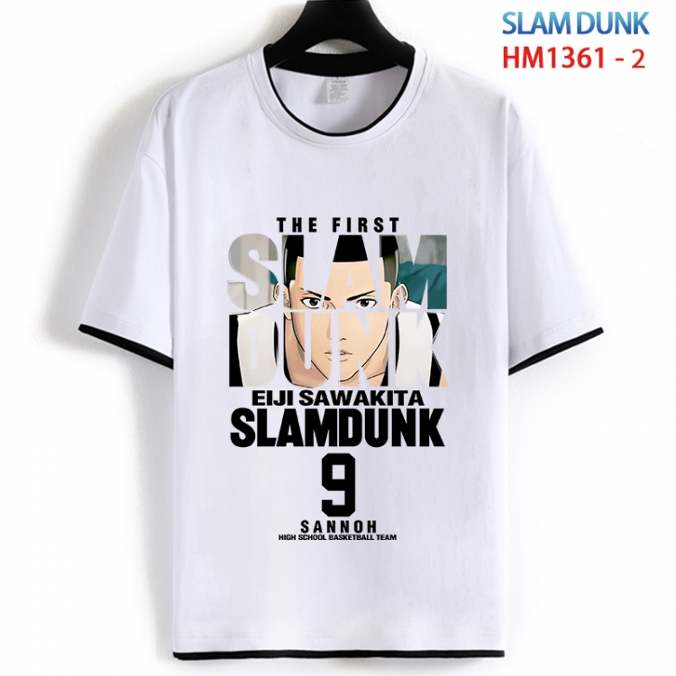 Slam Dunk Cotton crew neck black and white trim short-sleeved T-shirt from S to 4XL HM 1361 2