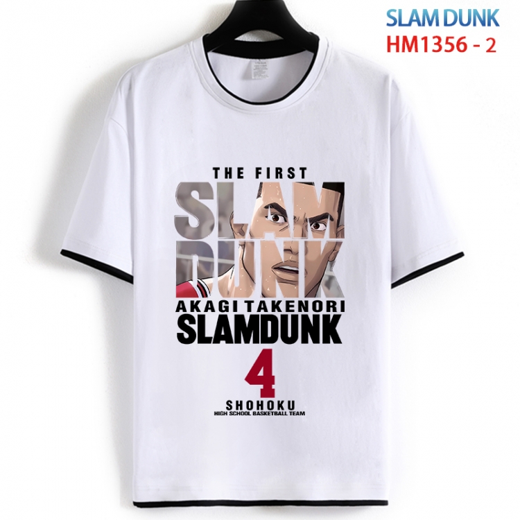 Slam Dunk Cotton crew neck black and white trim short-sleeved T-shirt from S to 4XL HM 1356 2